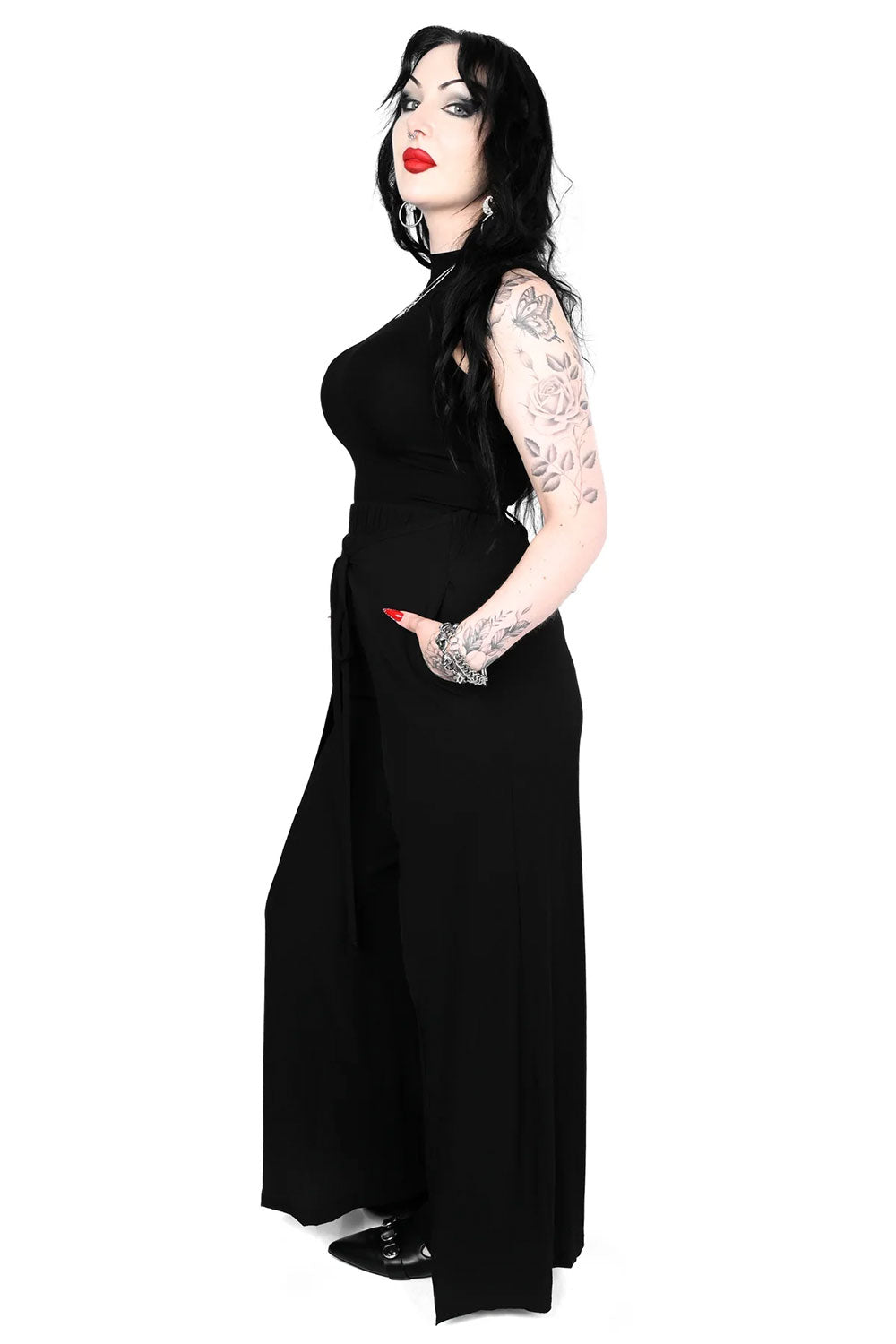 Wide leg pant with wrap waist