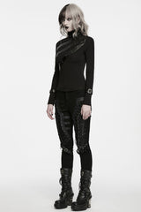 gothic womens pants with Exterior thigh zippers reinforce tough industrial styling