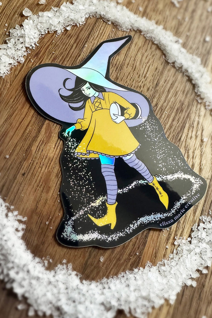 holographic witch sticker