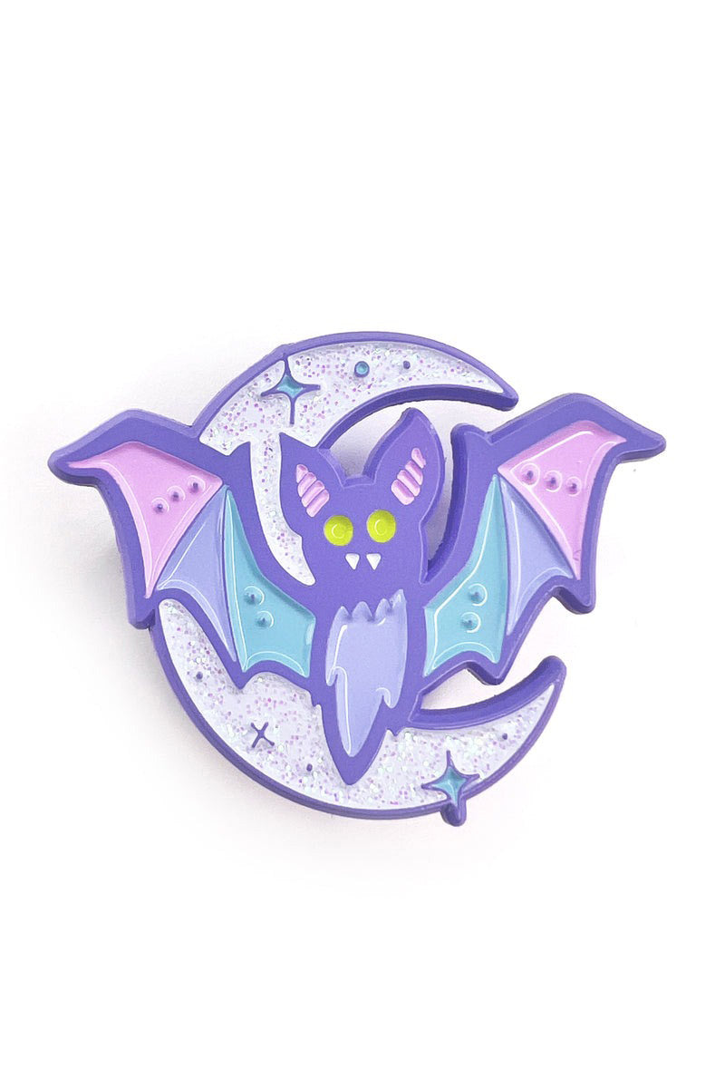 Moon Bat Enamel Pin