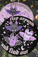 kawaii beret with bat graphics 