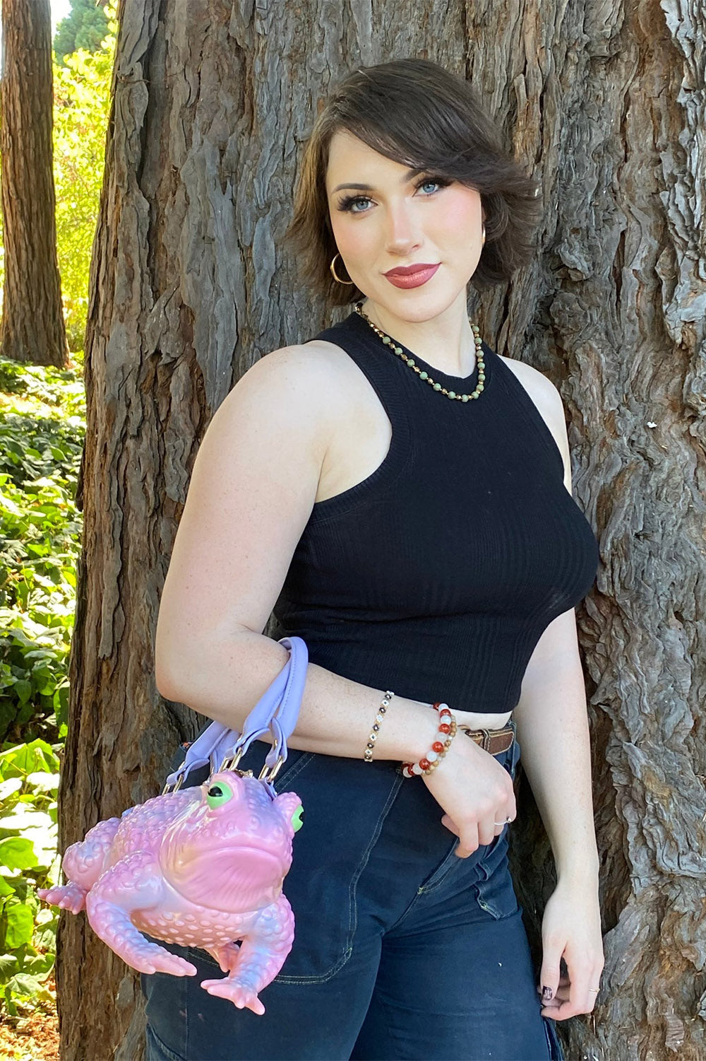 funny creepy cute toad animal bag 