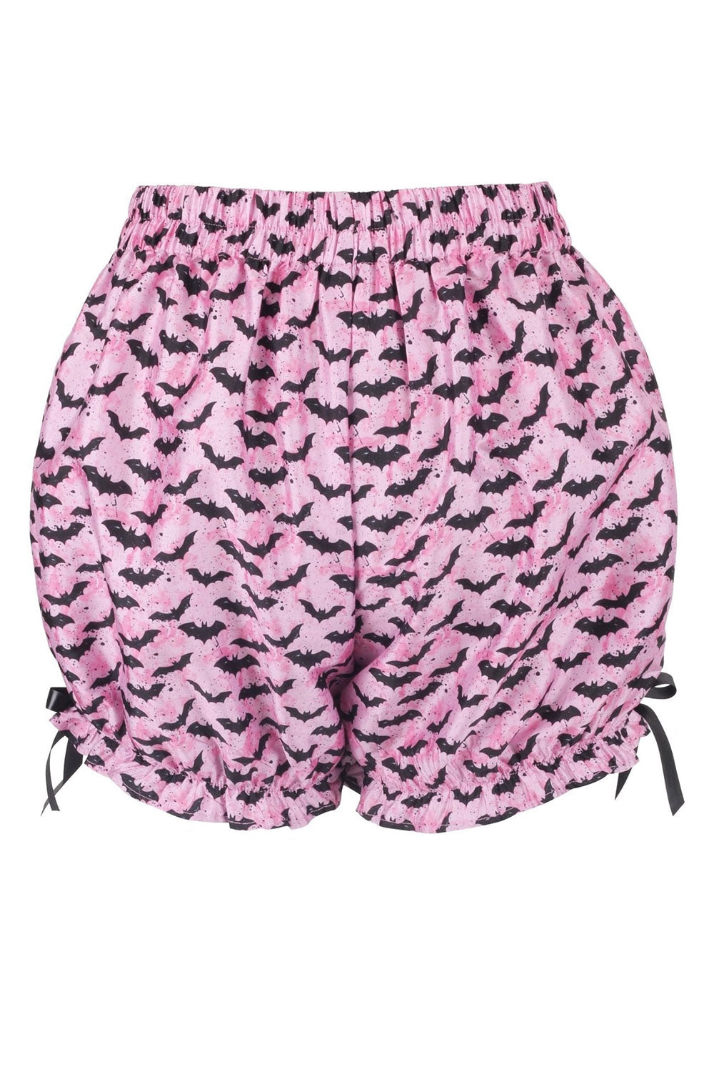 creepy cute pastel pink and black bat bloomer shorts