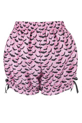 creepy cute pastel pink and black bat bloomer shorts