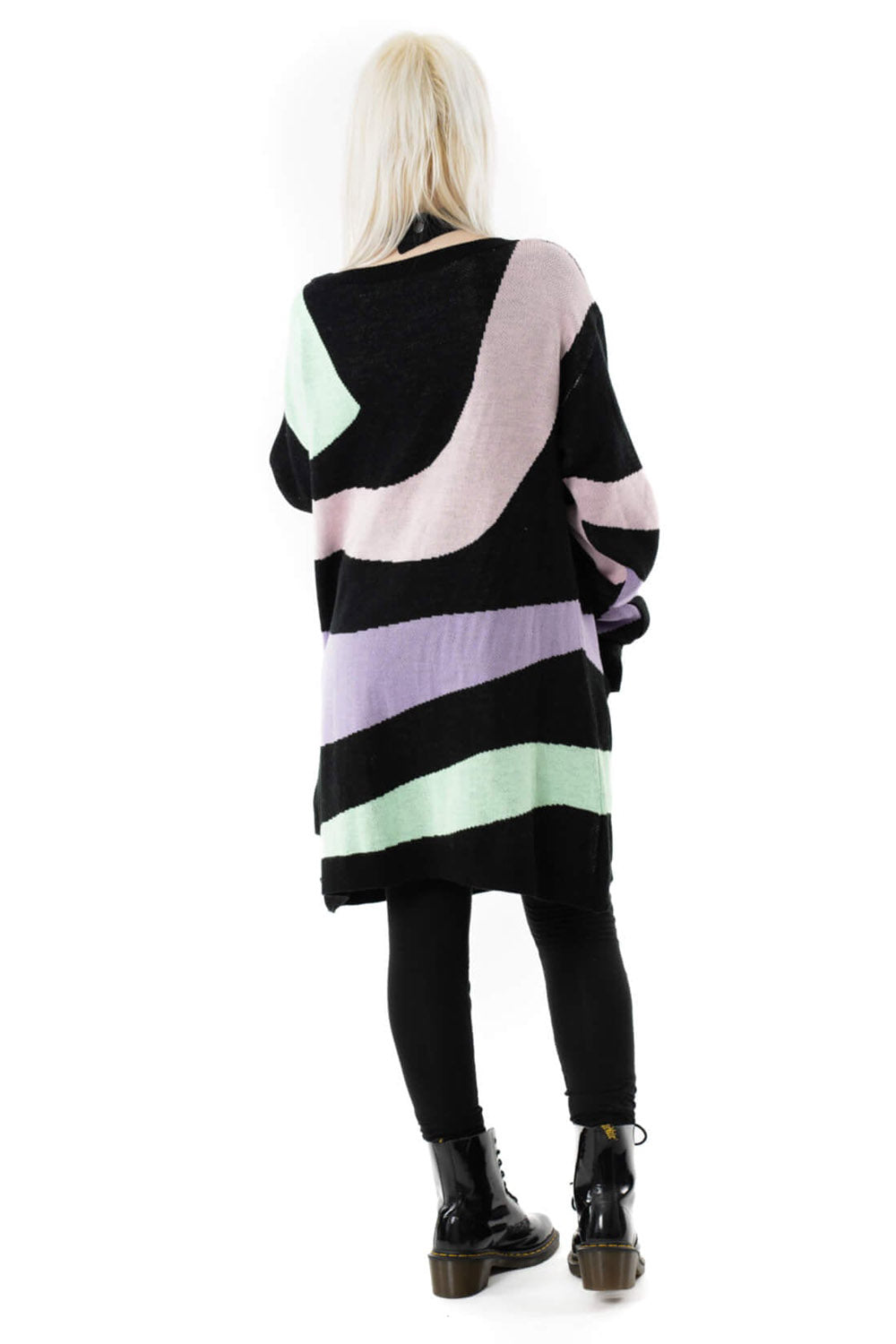 emo striped cardigan 
