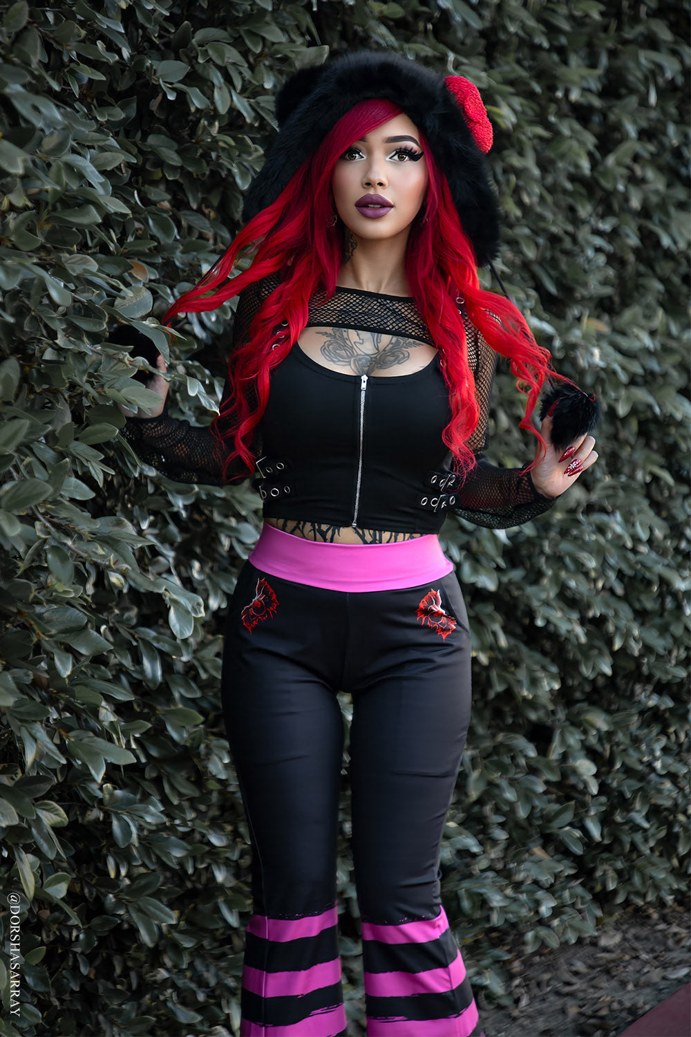 pastel goth flared pants