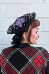 black wool blend kawaii hat by mermaid salon 