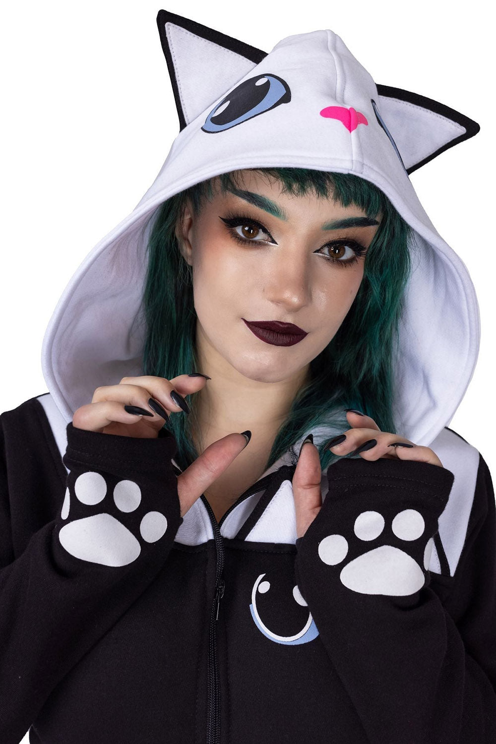 Kitty Hoodie [BLACK/WHITE]