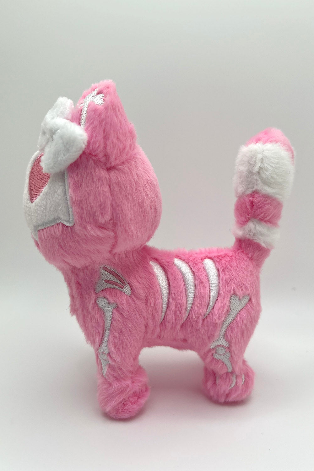 kawaii goth skeleton cat plushie toy keychain 