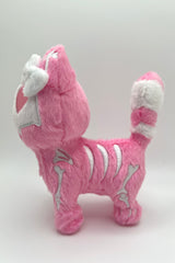 kawaii goth skeleton cat plushie toy keychain 