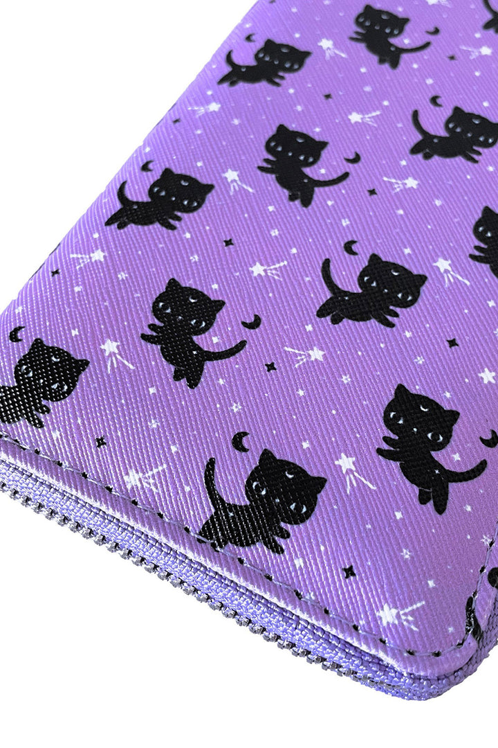 pastel goth purple kawaii cat wallet