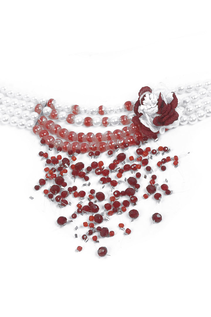 flower and fake blood necklace