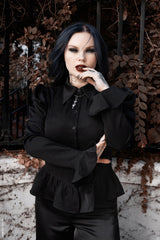 victorian long sleeve puff shoulder gothic blouse