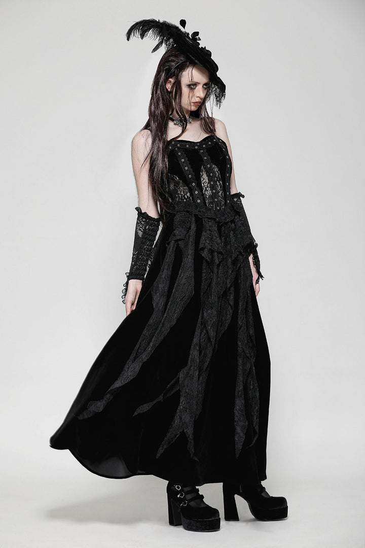 womens lace ruffled high-waisted dress by dark in love