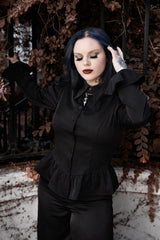 womens dark romantic long sleeve puff shoulder gothic blouse