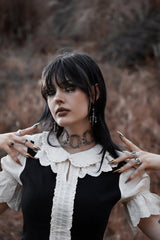 womens peter pan ruffle collar blouse 