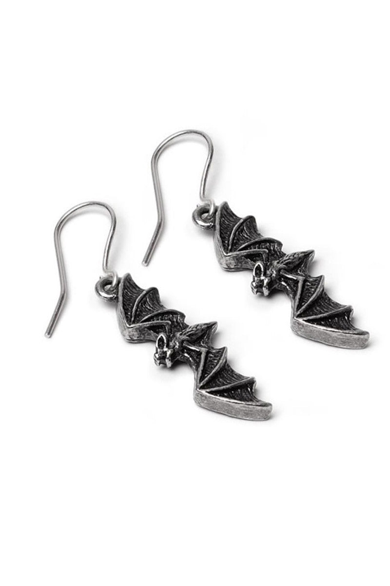 gothic alchemy england fine english pewter bat earrings