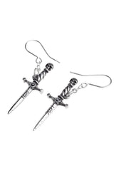 pewter Shakespeare renaissance fair sword earrings