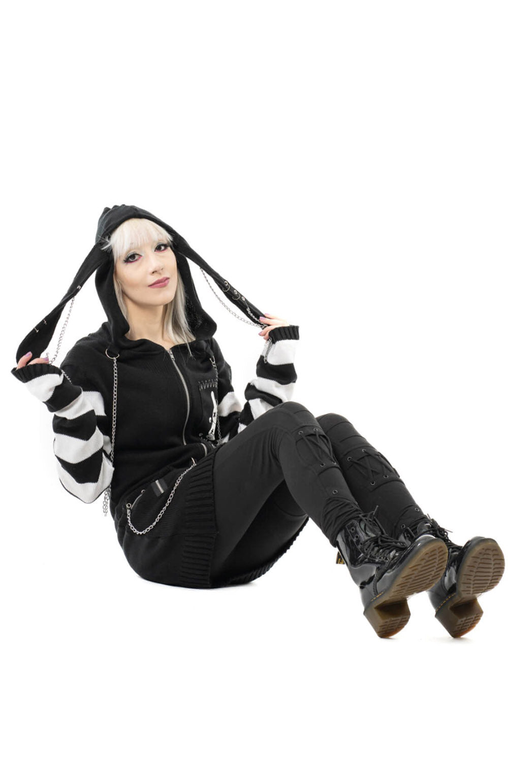 grunge goth bunny rabbit hoodie jacket 