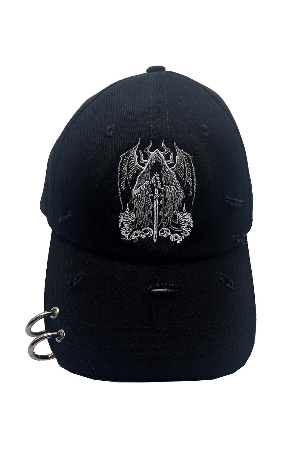 emo distressed grim reaper baseball hat