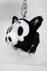 embroidered skeleton pig keychain stuffed toy for adults