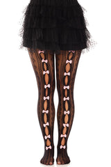 womens creepy cute pink bow tights