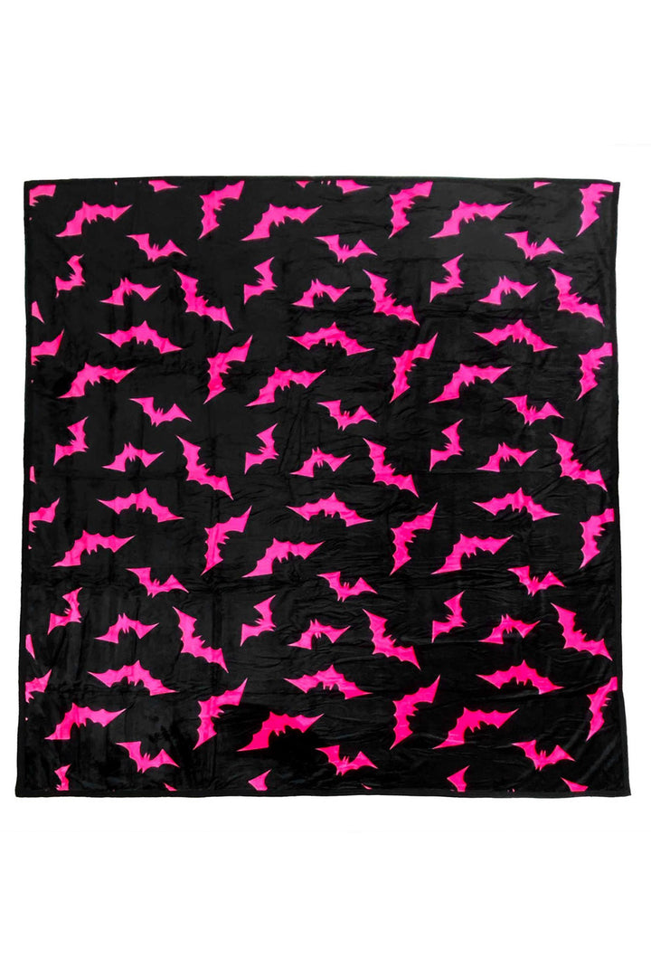 black and pink bat blanket