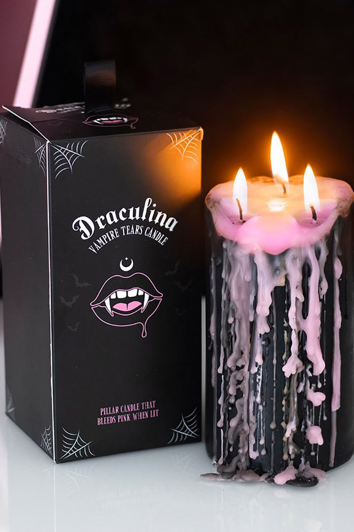 6" Pink Vampire Tears Pillar Candle