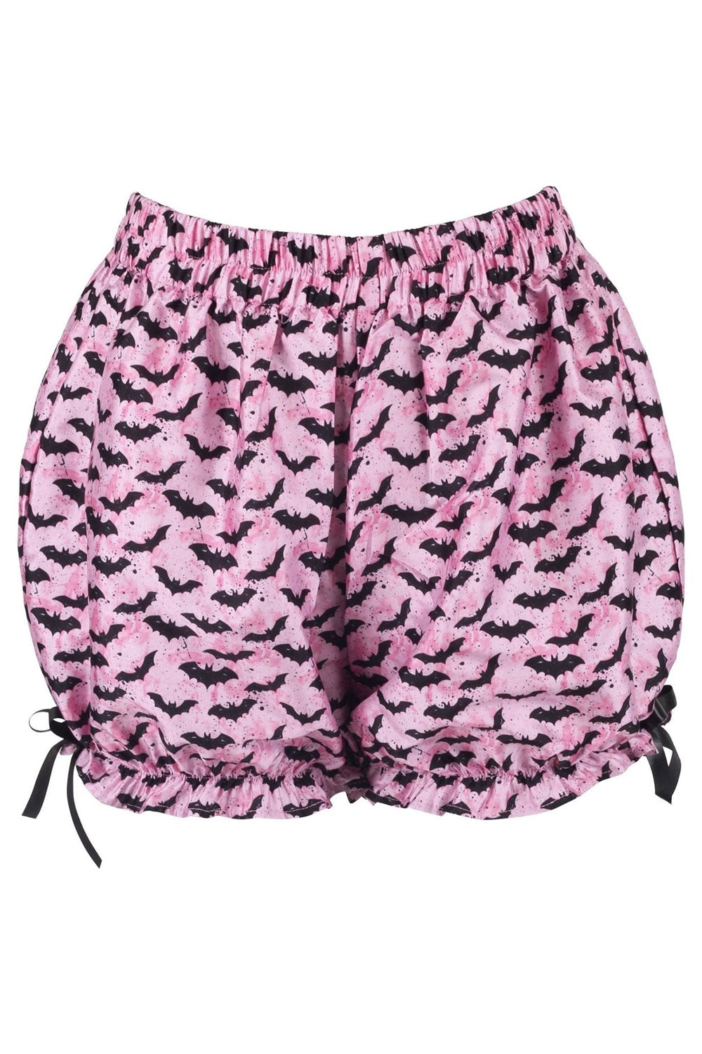 pastel pink and black bat bloomer shorts