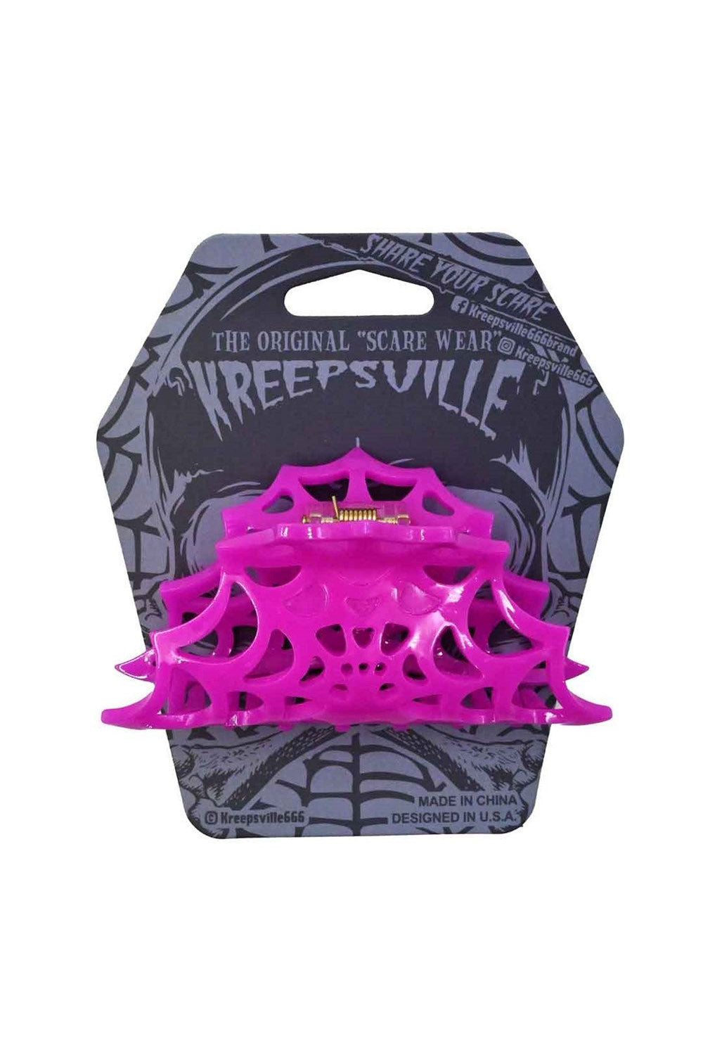 Spiderweb Hair Claw Clip [PINK]