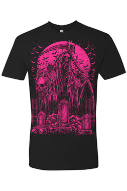 Graveyard Grim Reaper T-shirt [PINK]