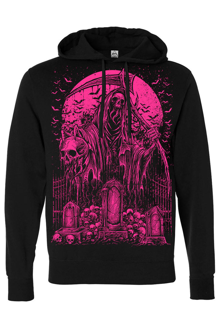 rave hot pink horror hoodie