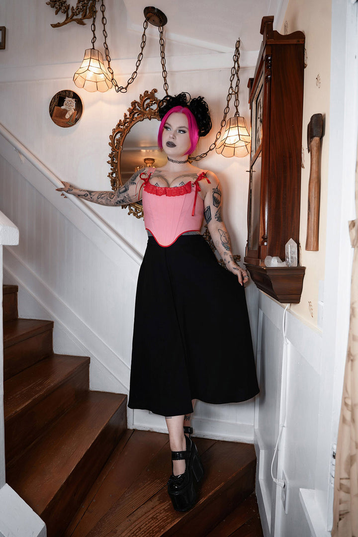 pink and red lolita corset