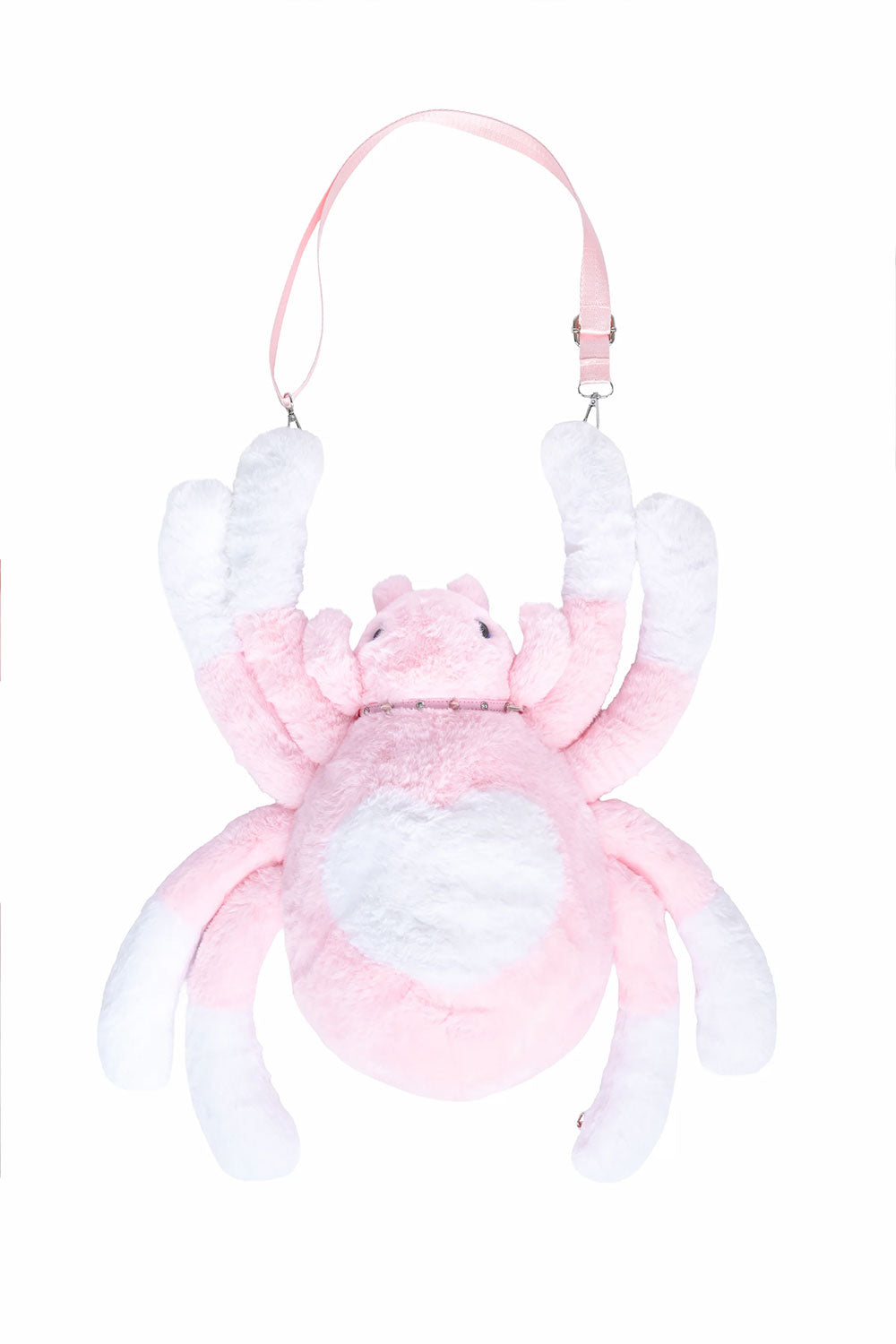 Pink Spider Convertible Sling Backpack by My Violet for kawaii goth alternative fashion and edgy streetwear
