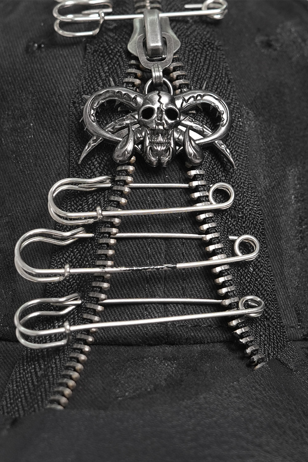 mens black grunge goth distressed hat with chains 