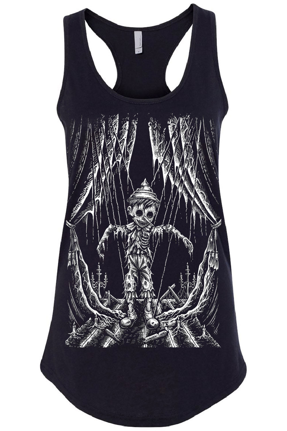 spooky horror pinocchio t-shirt tank top