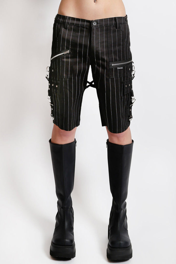 mens tripp NYC long black cotton shorts