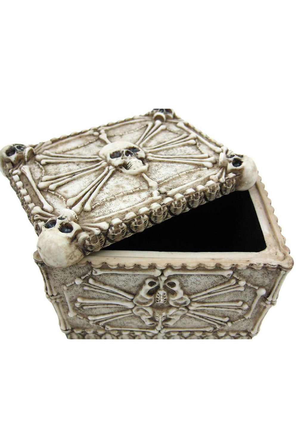 skull and crossbones bone trinket box