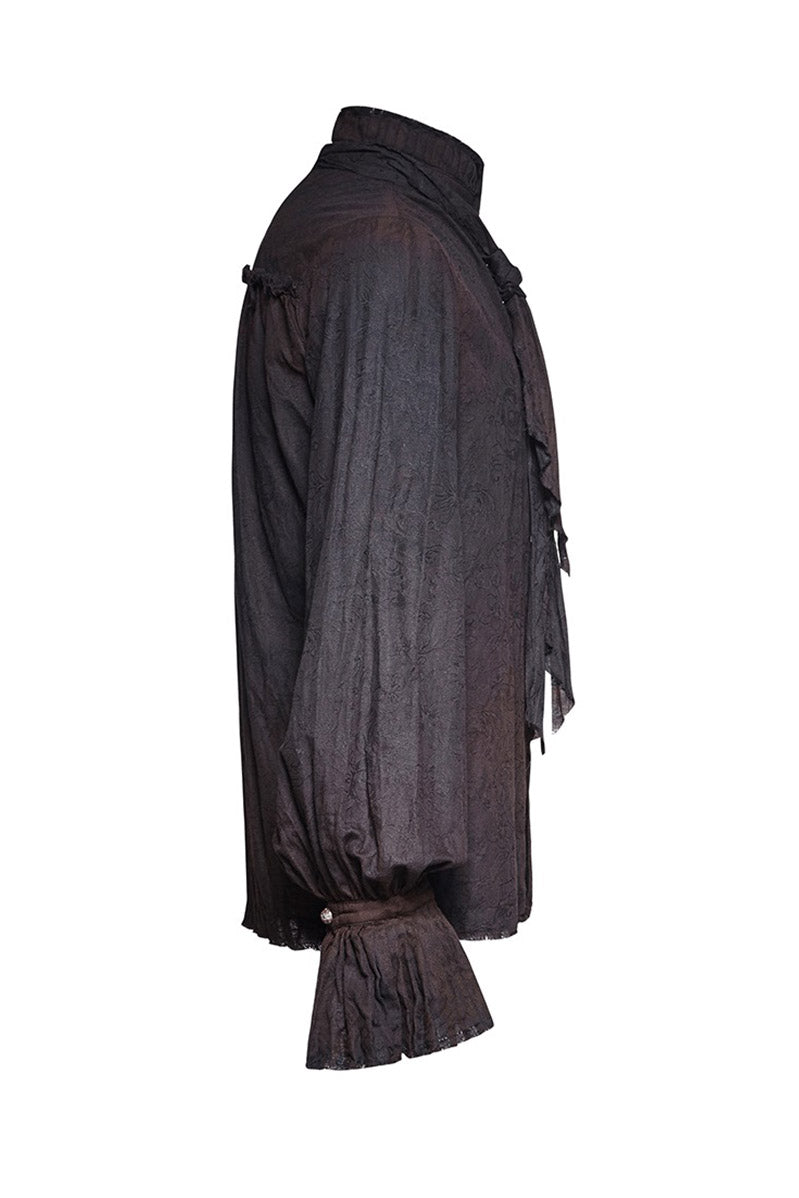 mens long sleeve antiqued pirate goth shirt