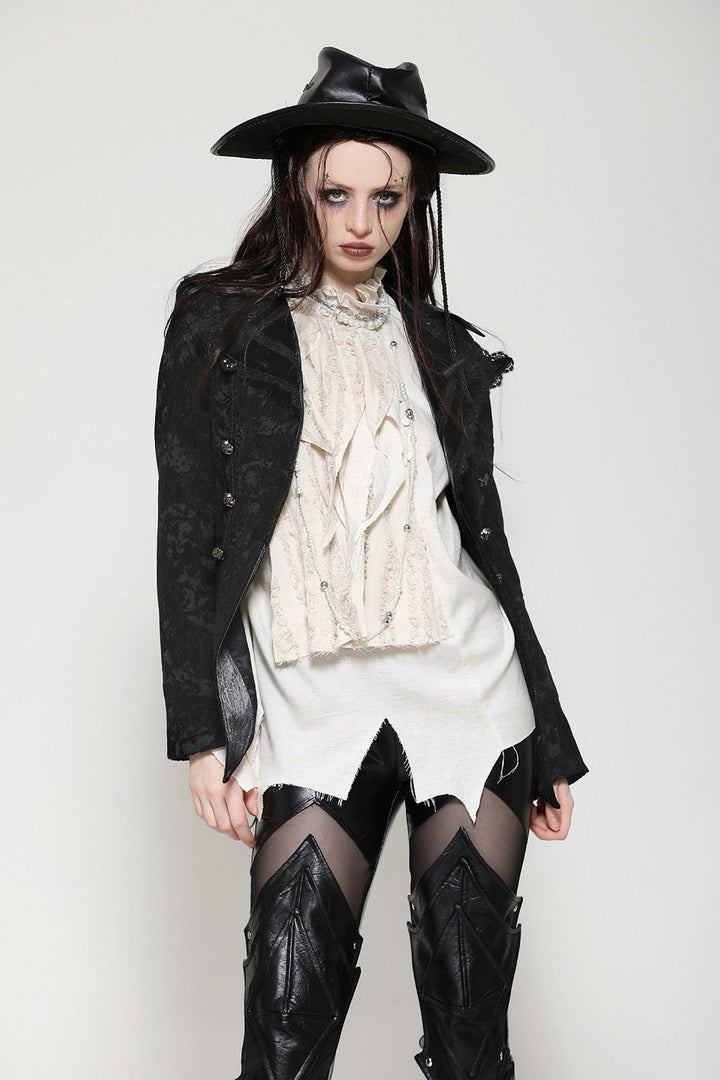 womens gothic oversized collar jacket