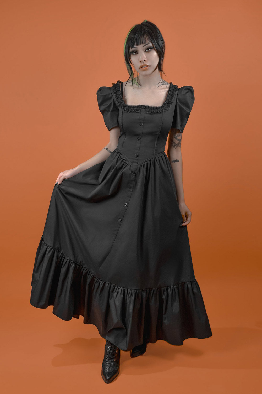 dark cottagecore gown