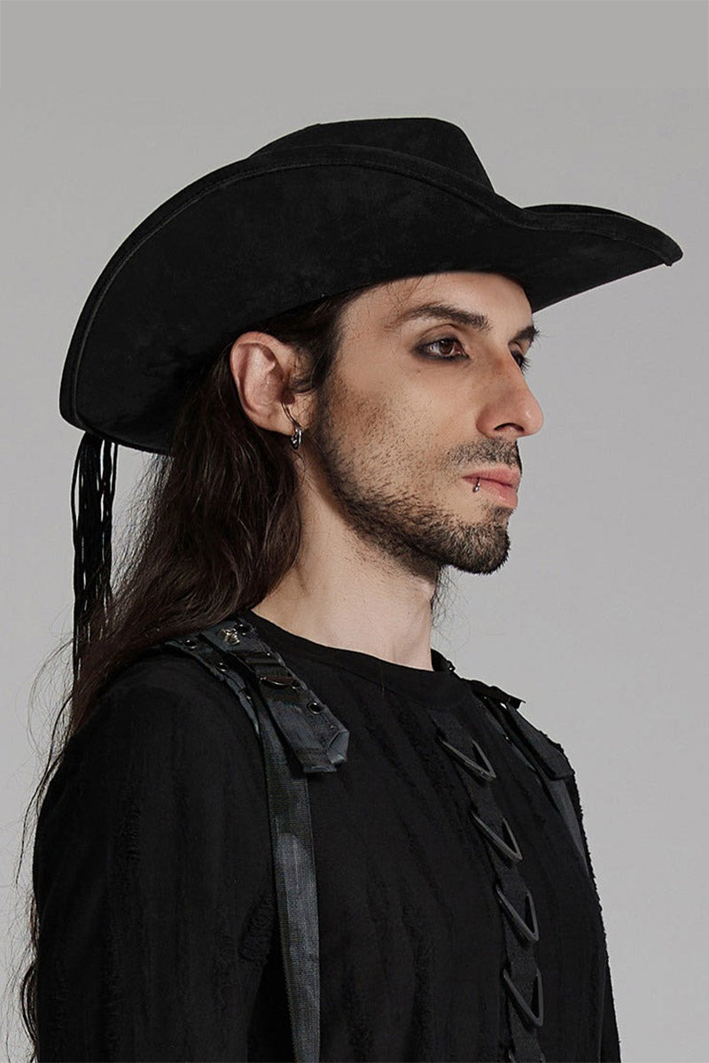 black cowboy goth hat