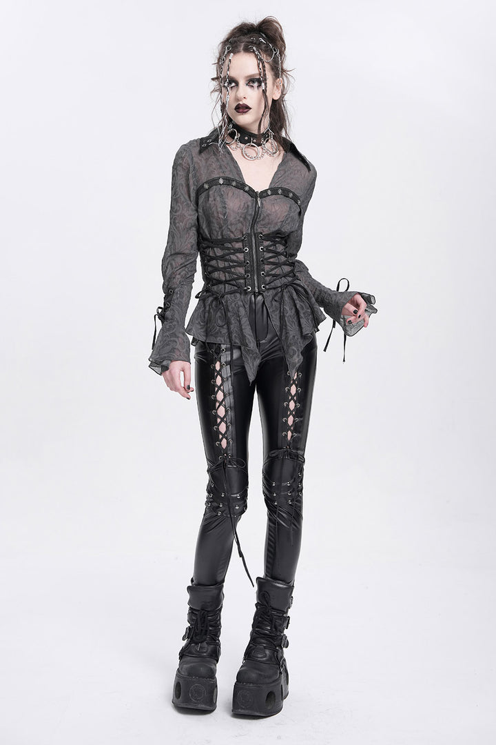lace-up corset medieval goth top