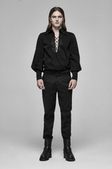 mens flowey sleeve renaissance lack long sleeve shirt 