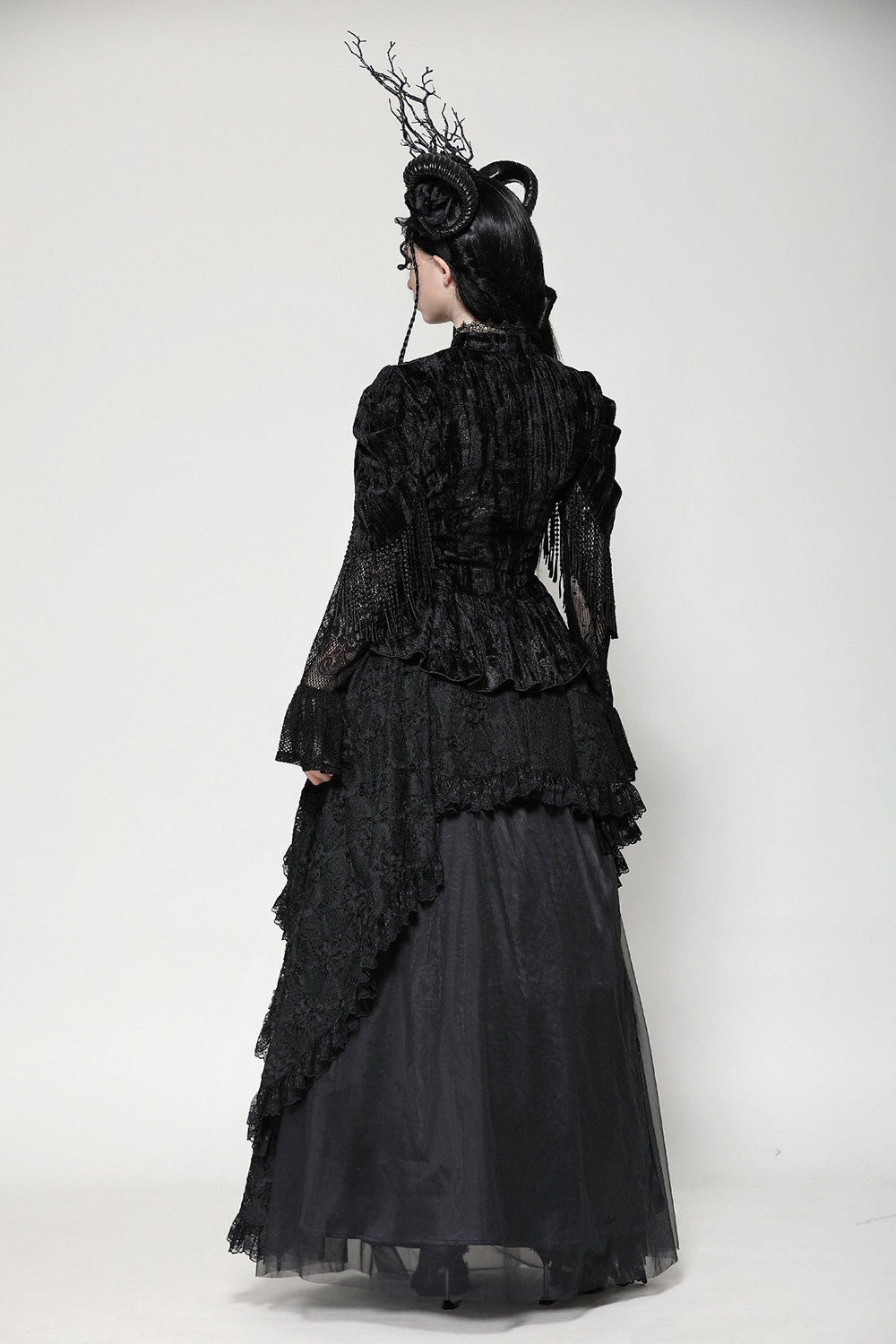 lace tiered pirate goth skirt
