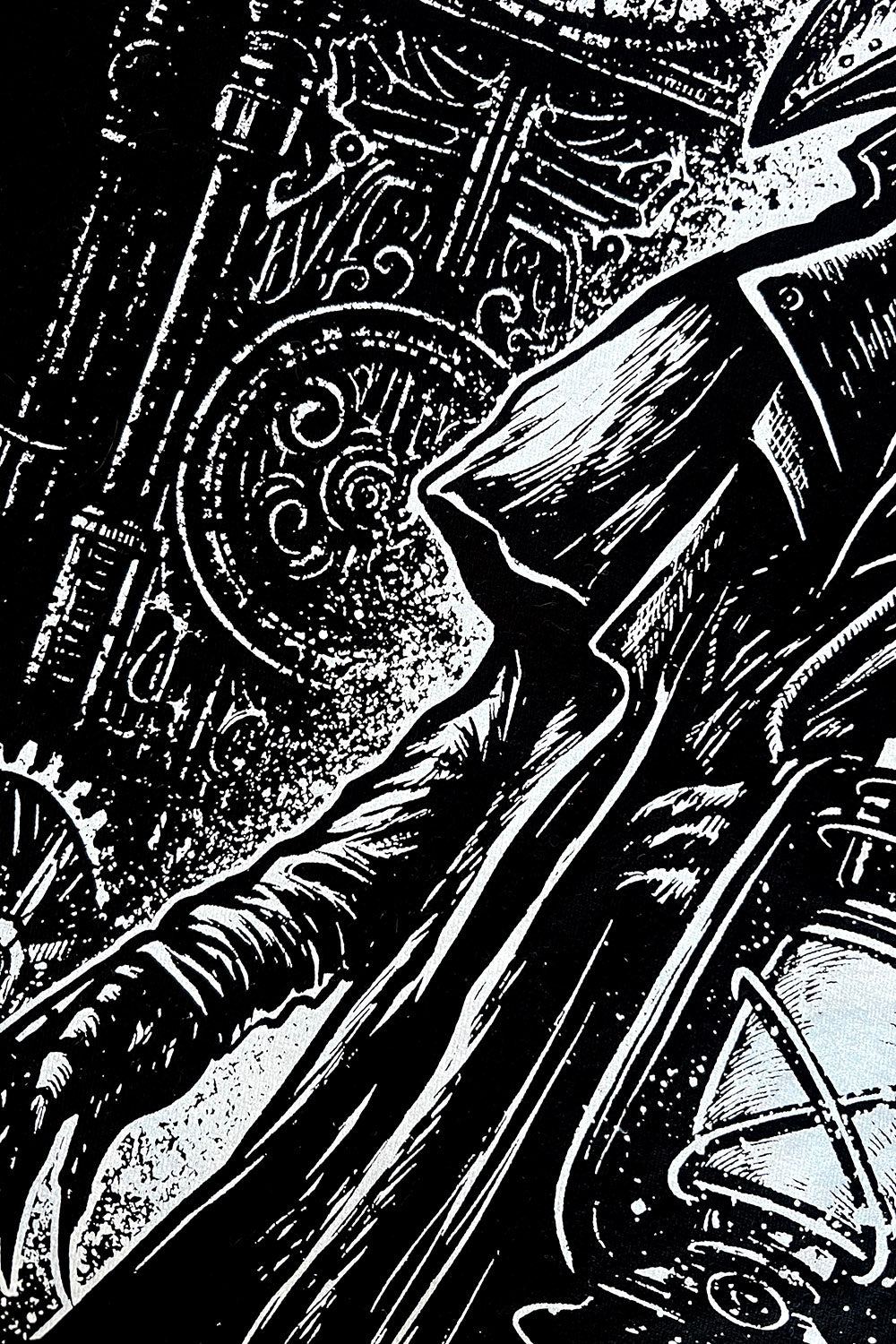 distressed gothic plague doctor t-shirt