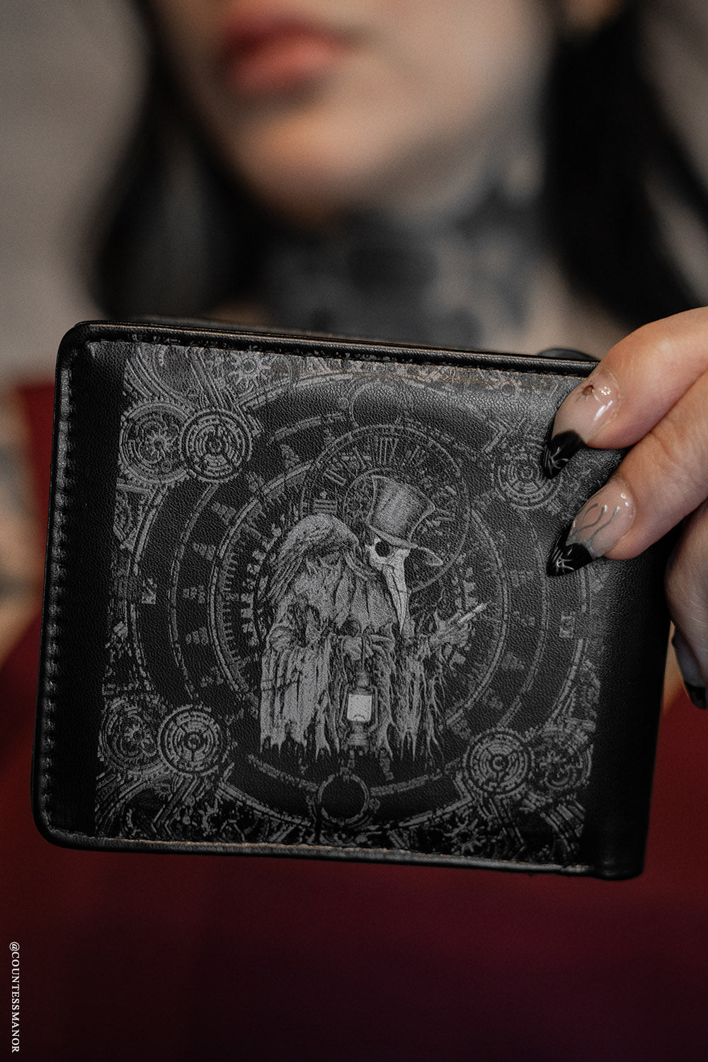 plague doctor graphic bi-fold wallet