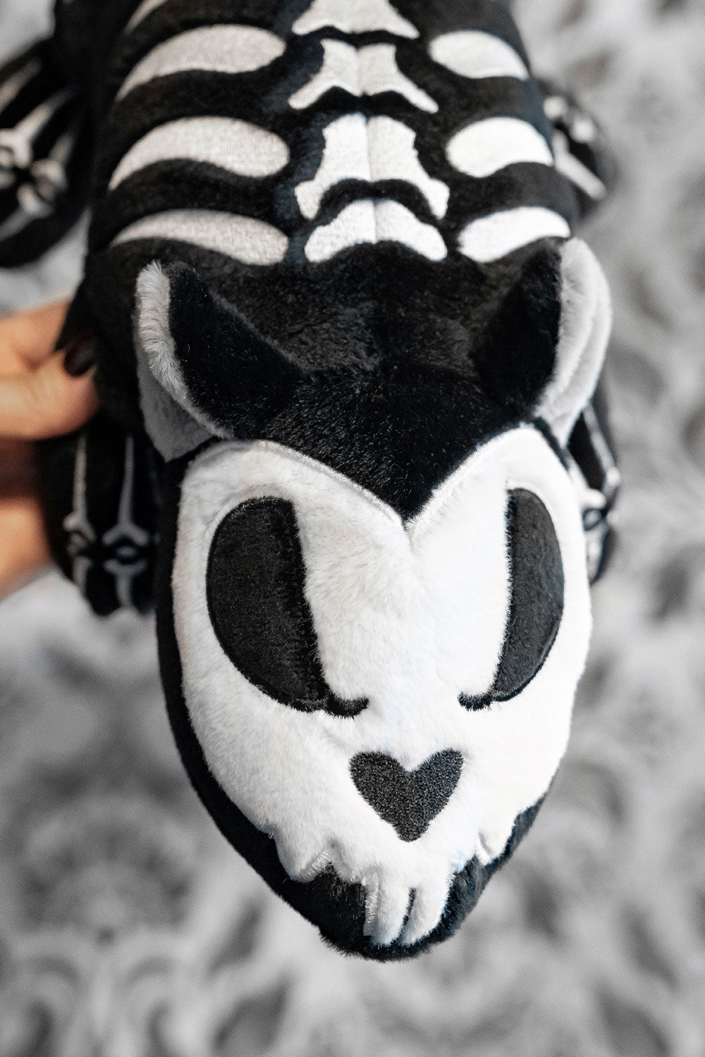 large embroidered skeleton rat plushie stuffed animal toy
