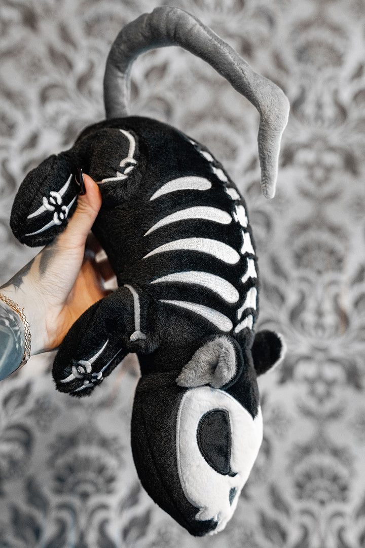 embroidered skeleton rat plushie stuffed animal toy