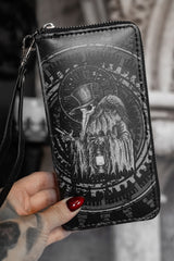 steampunk plague doctor vegan leather wallet